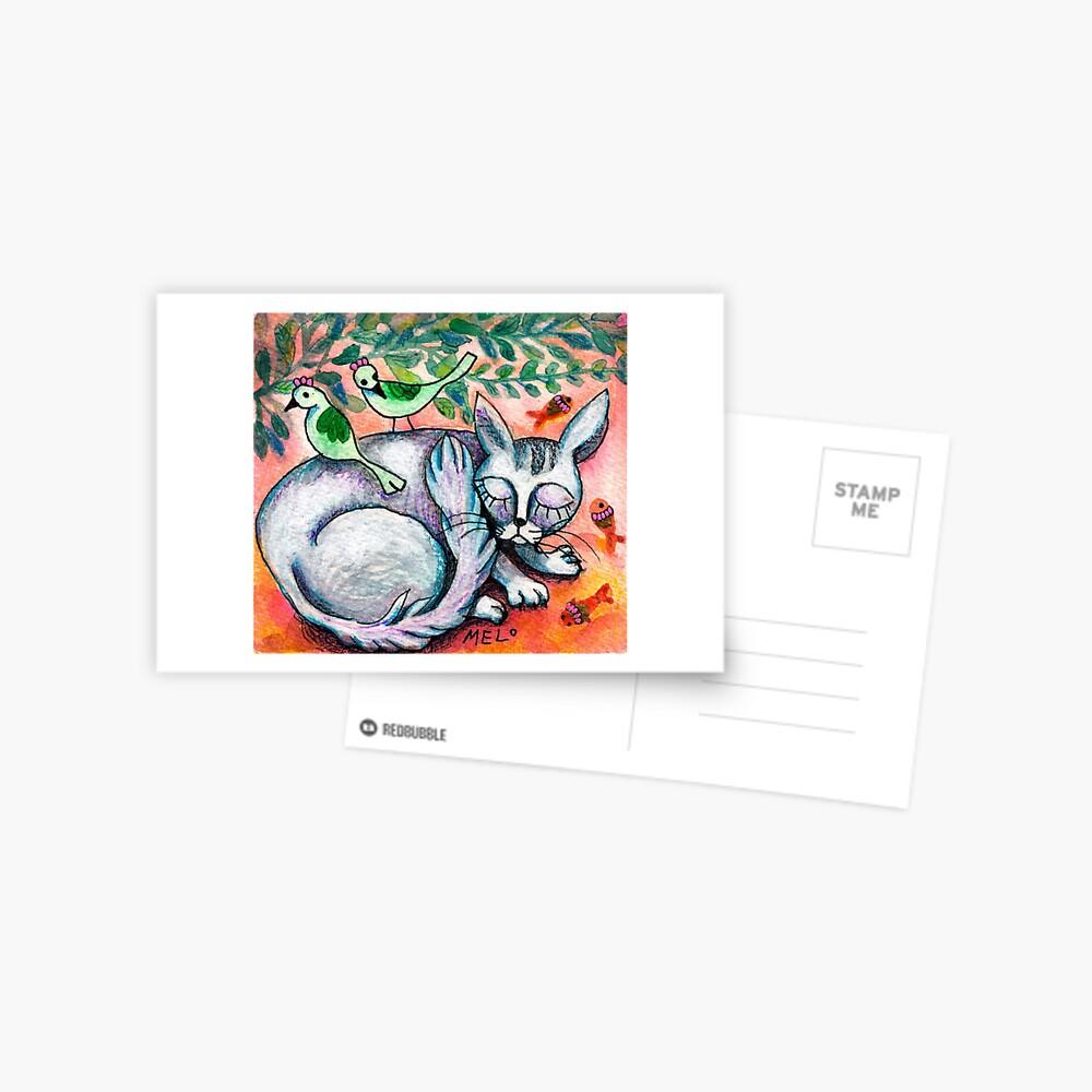 Sleepy Cat Postcard