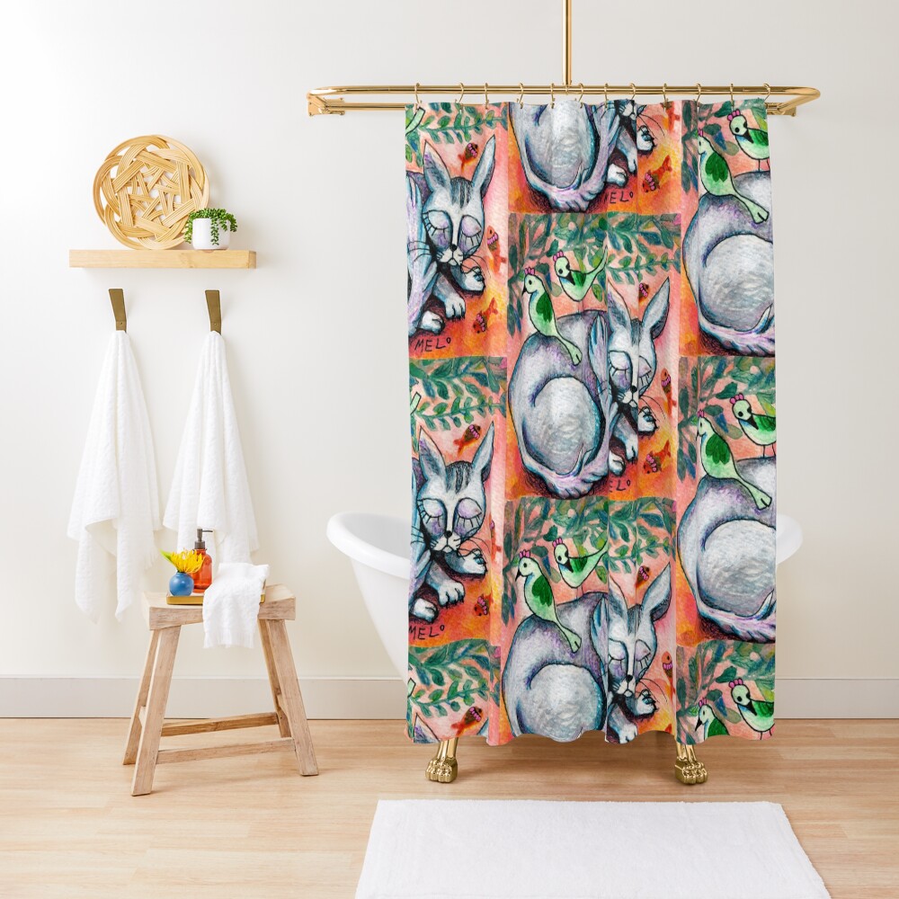Sleepy Cat Shower Curtain