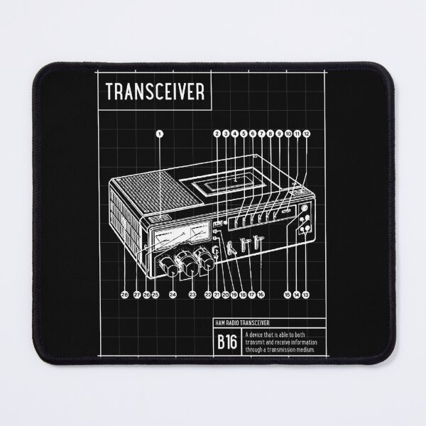 Item preview, Ham Radio Transceiver Schematics White On Black designed and sold by OldCamp.