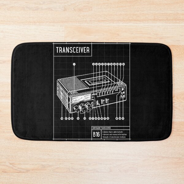 Item preview, Ham Radio Transceiver Schematics White On Black designed and sold by OldCamp.
