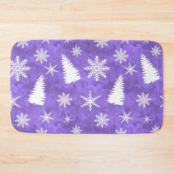 Item preview, White Christmas Tree Snowflake Design Purple Background designed and sold by AraljanFusion.