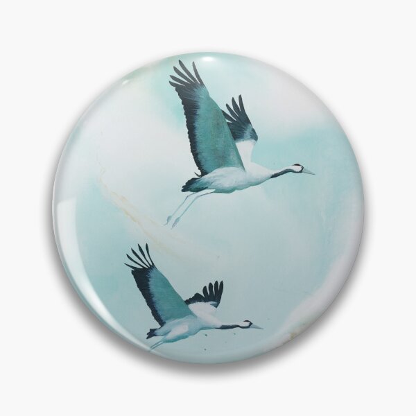 Item preview, Flying cranes on a turquoise background designed and sold by JoannaPol.