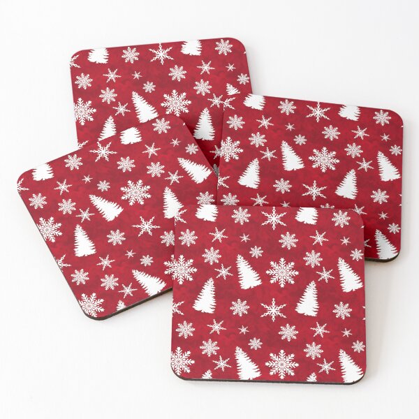 Item preview, White Christmas Tree Snowflake Design Red Background designed and sold by AraljanFusion.