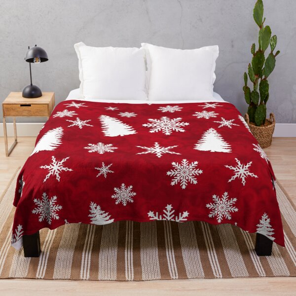 Item preview, White Christmas Tree Snowflake Design Red Background designed and sold by AraljanFusion.