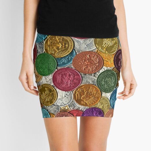 Vintage New Orleans Mardi Gras Doubloons Mini Skirt
