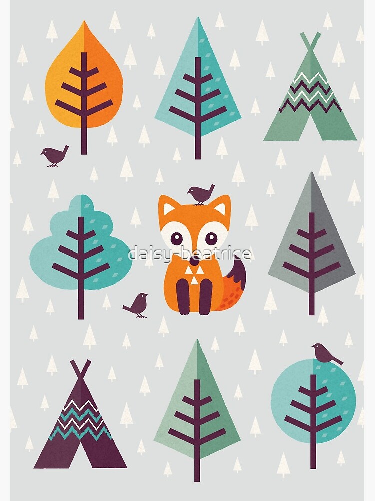 Thumbnail 3 of 3, Journal, Fox in the Forest on Gray designed and sold by daisy-beatrice.