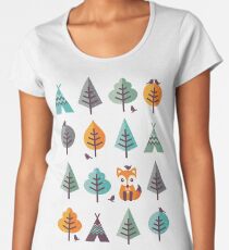 Fox in the Forest - on Gray Women's Premium T-Shirt