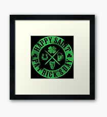 Saint Patrick's Day Green Badge Logo Framed Print