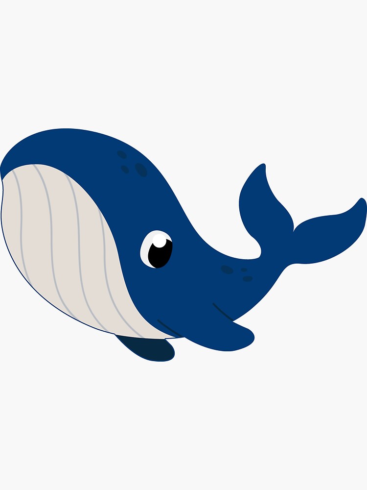 "CUTE BLUE WHALE " Sticker for Sale by Khizbiz | Redbubble