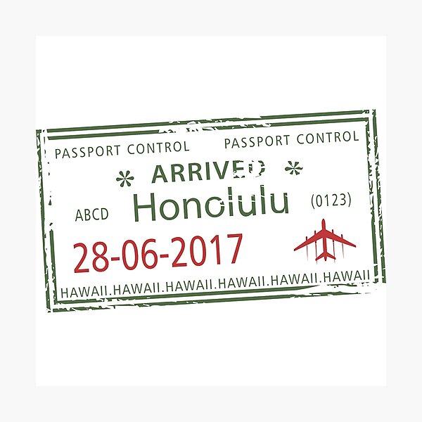 Item preview, Hawaii - Passport Stamp designed and sold by Sejmen.