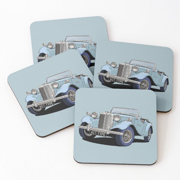 Item preview, MG T Type British Classic Car in light blue designed and sold by Webazoot Industries - Car Art.