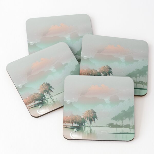 Item preview, 90s Nostalgia Retro Vaporwave Fantasy Futuristic Retro Landscape Illustration designed and sold by S Y N T H R E A L M.