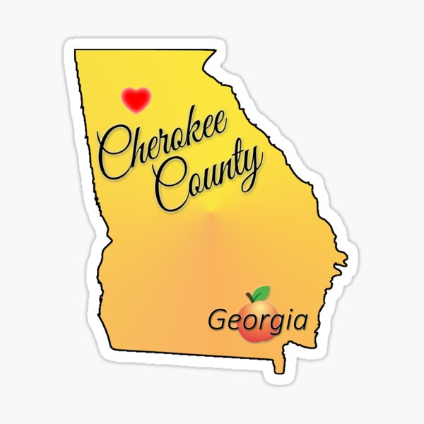 Cherokee County Georgia Heart Sticker