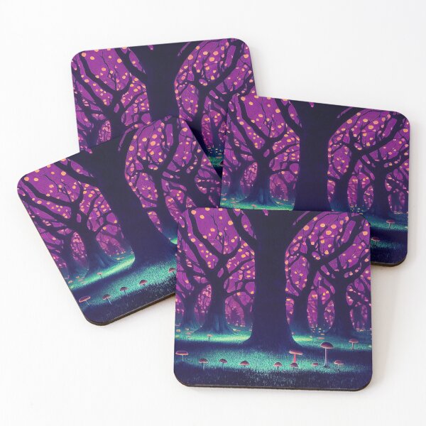 Item preview, Mushroom mystical enchanted forest in neon lights designed and sold by mrlongfield.