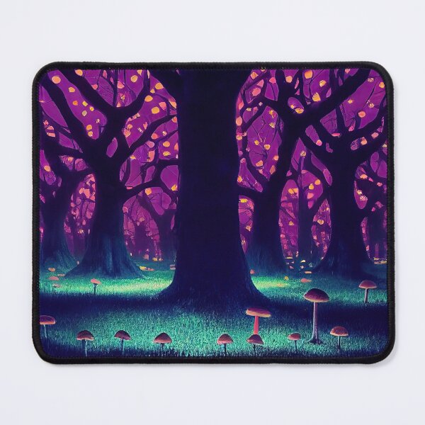 Item preview, Mushroom mystical enchanted forest in neon lights designed and sold by mrlongfield.