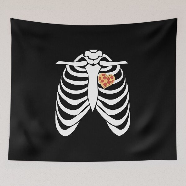 Item preview, Pizza Halloween Rest In Pizza Heart Skeleton Ribs X-Ray designed and sold by Aleodor.