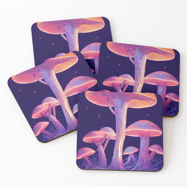 Item preview, Mushroom mystical enchanted forest in neon lights designed and sold by mrlongfield.