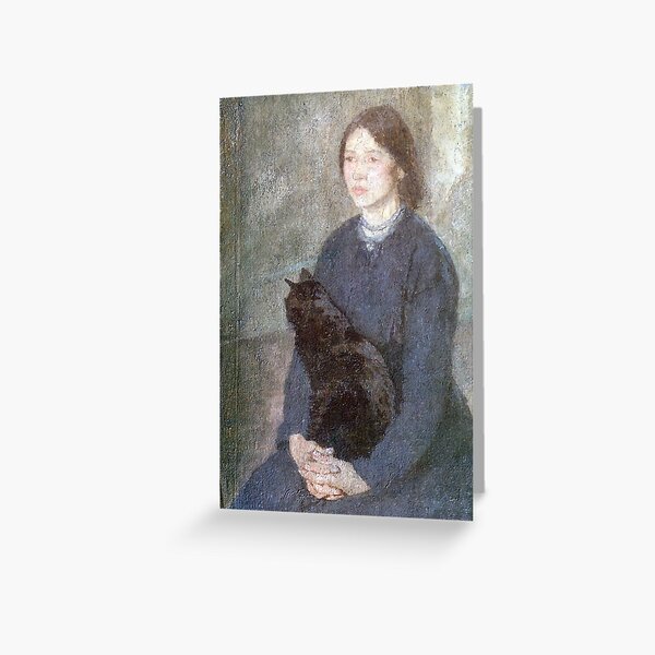 Item preview, Young Woman Holding a Black Cat - Gwen John - c. 1920 designed and sold by goodimpressions.