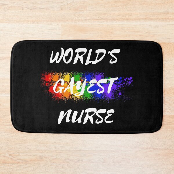 Item preview, World's Gayest Nurse LGBT Joke With Rainbow Colors In Black designed and sold by LuckyKermit.