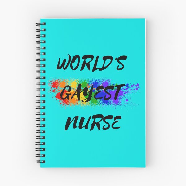 Item preview, World's Gayest Nurse LGBT Joke With Rainbow Colors In Cyan designed and sold by LuckyKermit.