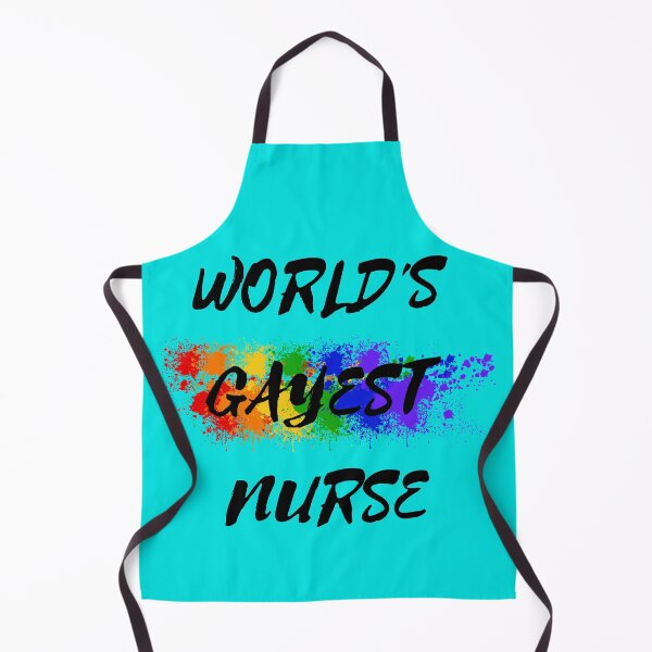 Item preview, World's Gayest Nurse LGBT Joke With Rainbow Colors In Cyan designed and sold by LuckyKermit.