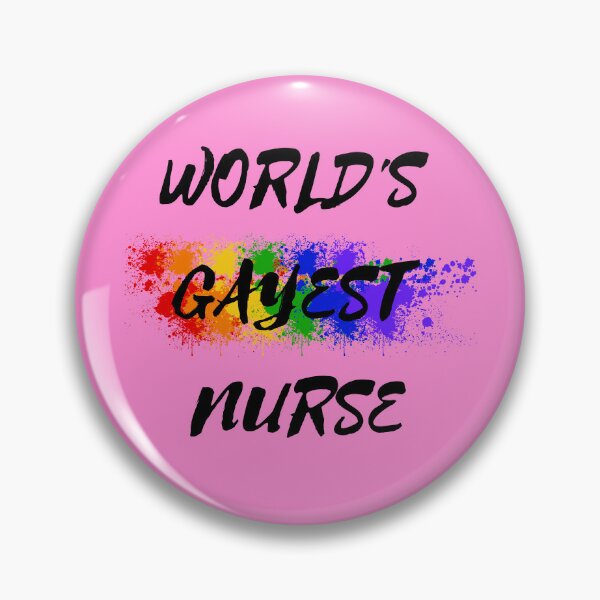 Item preview, World's Gayest Nurse LGBT Joke With Rainbow Colors In Pink designed and sold by LuckyKermit.