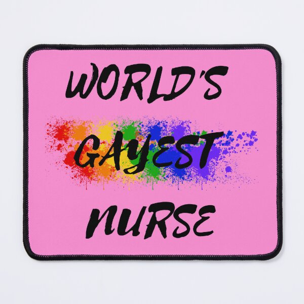 Item preview, World's Gayest Nurse LGBT Joke With Rainbow Colors In Pink designed and sold by LuckyKermit.