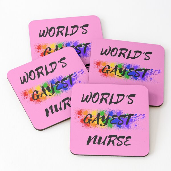 Item preview, World's Gayest Nurse LGBT Joke With Rainbow Colors In Pink designed and sold by LuckyKermit.