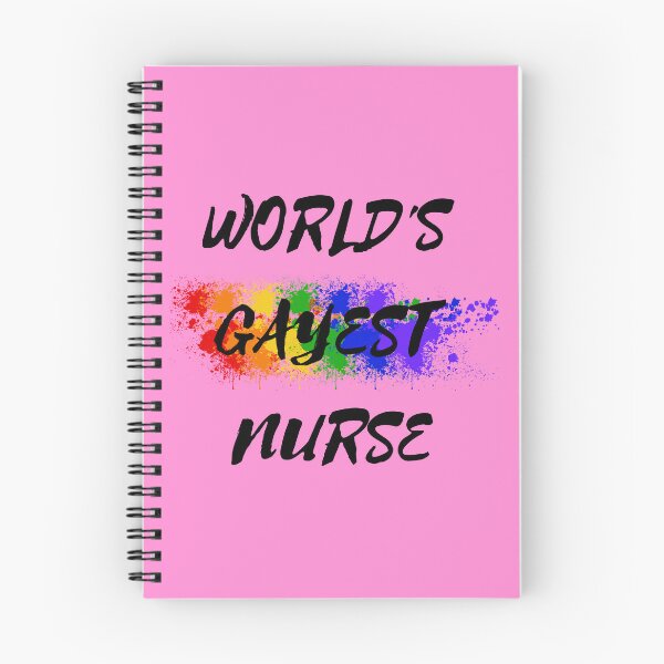 Item preview, World's Gayest Nurse LGBT Joke With Rainbow Colors In Pink designed and sold by LuckyKermit.