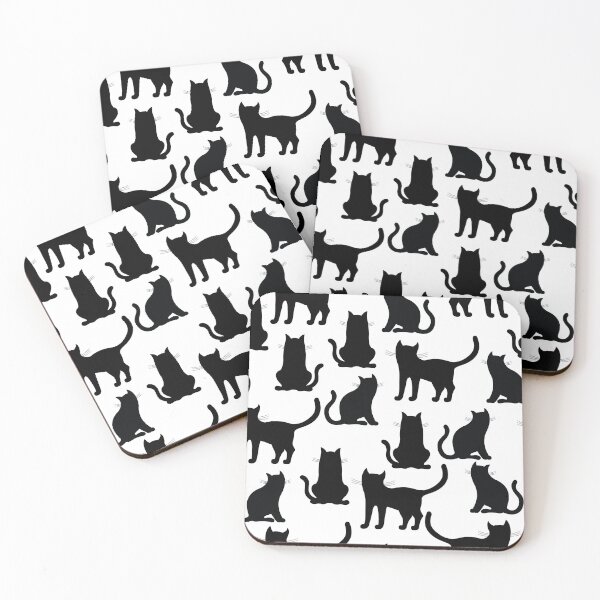 Item preview, Black cat seamless pattern designed and sold by ketkidesign.