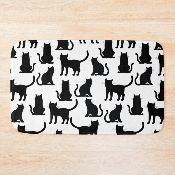 Item preview, Black cat seamless pattern designed and sold by ketkidesign.