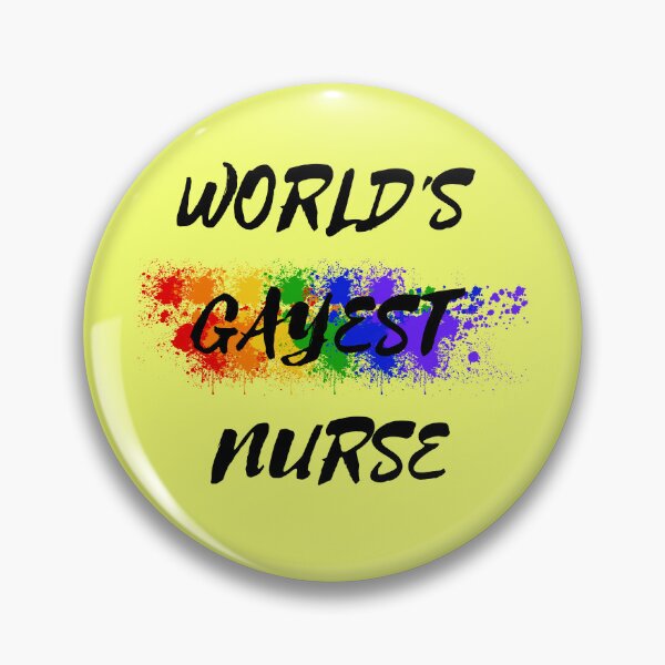 Item preview, World's Gayest Nurse LGBT Joke With Rainbow Colors In Yellow designed and sold by LuckyKermit.