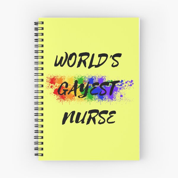 Item preview, World's Gayest Nurse LGBT Joke With Rainbow Colors In Yellow designed and sold by LuckyKermit.