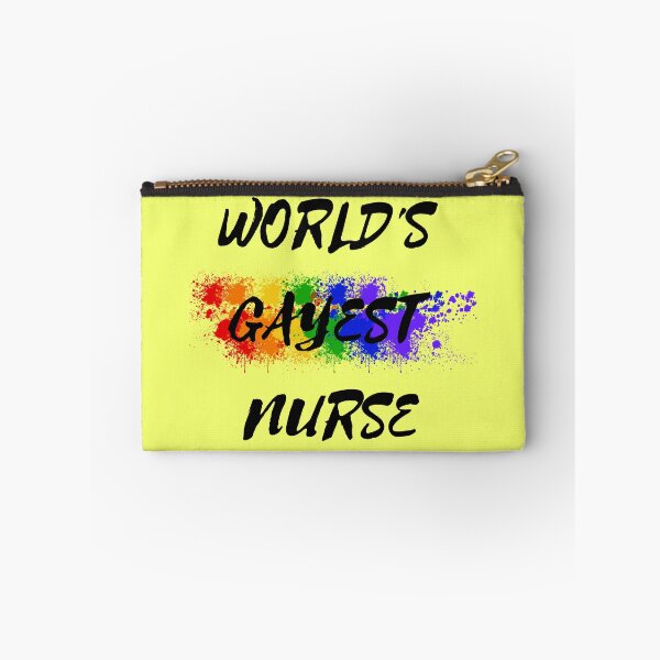 Item preview, World's Gayest Nurse LGBT Joke With Rainbow Colors In Yellow designed and sold by LuckyKermit.