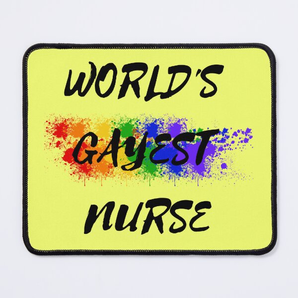 Item preview, World's Gayest Nurse LGBT Joke With Rainbow Colors In Yellow designed and sold by LuckyKermit.