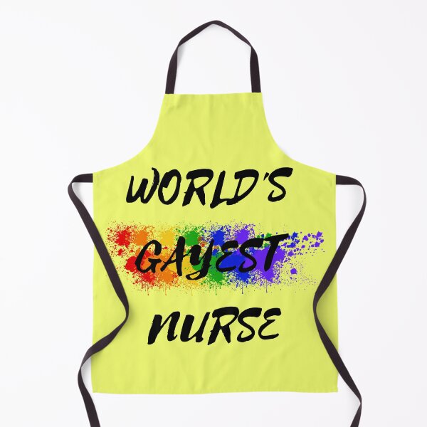 Item preview, World's Gayest Nurse LGBT Joke With Rainbow Colors In Yellow designed and sold by LuckyKermit.