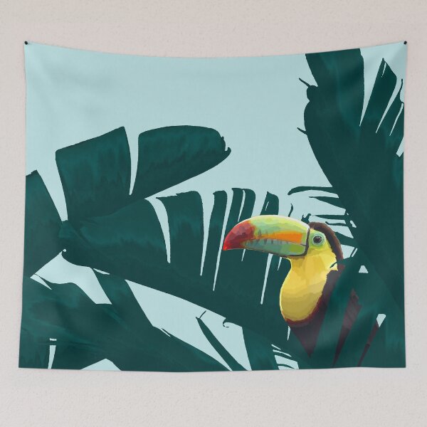 Item preview, Green Toucan Tropical Banana Leaves Pattern designed and sold by oursunnycdays.