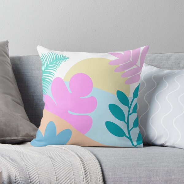 Abstract Flowers Throw Pillow