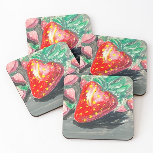 Aperçu de l'œuvre Oeuvre de gouache de fraises créée et vendue par altairaleon.