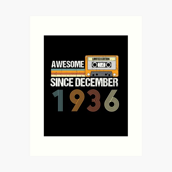 Item preview, Awesome Since December 1936 | 86th Birthday Gifts | 86 Years Old Gifts designed and sold by AMINE  ★★★★★.