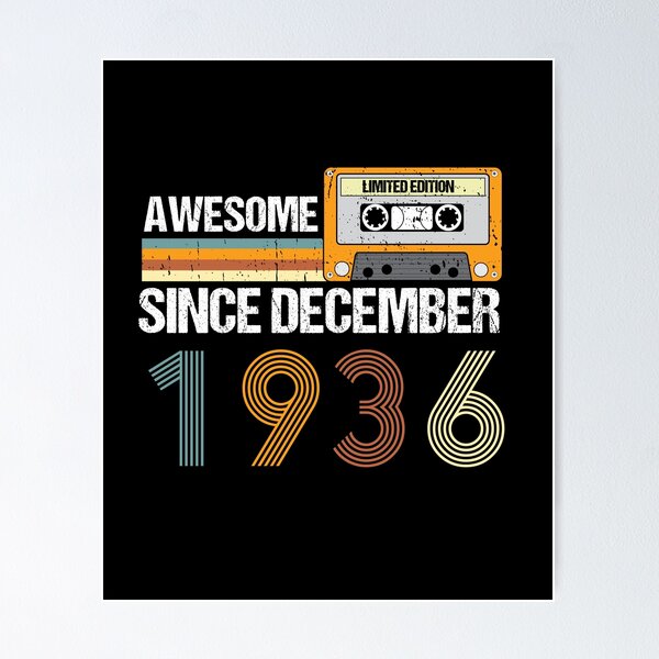 Item preview, Awesome Since December 1936 | 86th Birthday Gifts | 86 Years Old Gifts designed and sold by AMINE  ★★★★★.