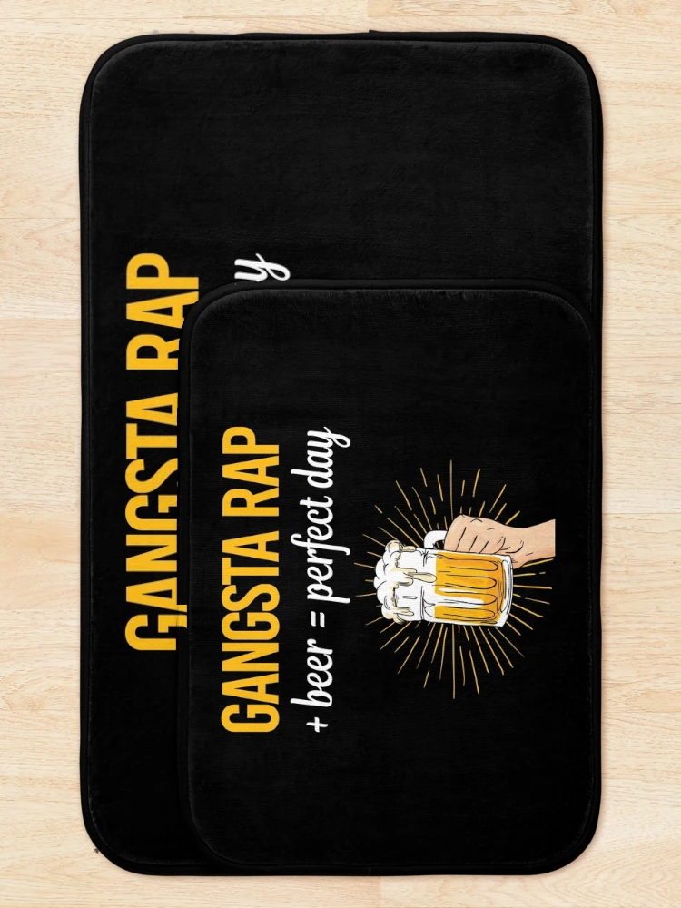 Thumbnail 5 of 6, Bath Mat, Beer Perfect Day Gangsta Rap Rapping Rapper designed and sold by WigglesDailey.