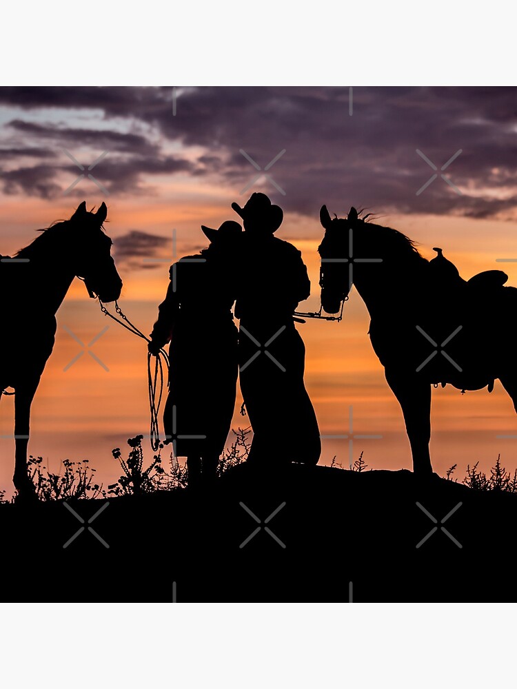 Cowboy, Cowgirl Sunset by CarolM