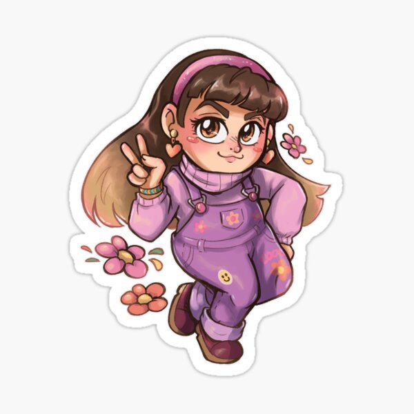 Crazy korean pink girl Sticker