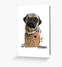 Free Pug Hugs Greeting Card