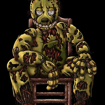 Springtrap sat in chair (white outline) Poster for Sale by DragonessAnim