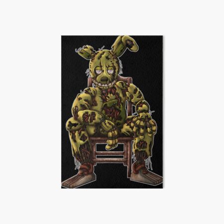 Springtrap sat in chair (white outline) Poster for Sale by DragonessAnim