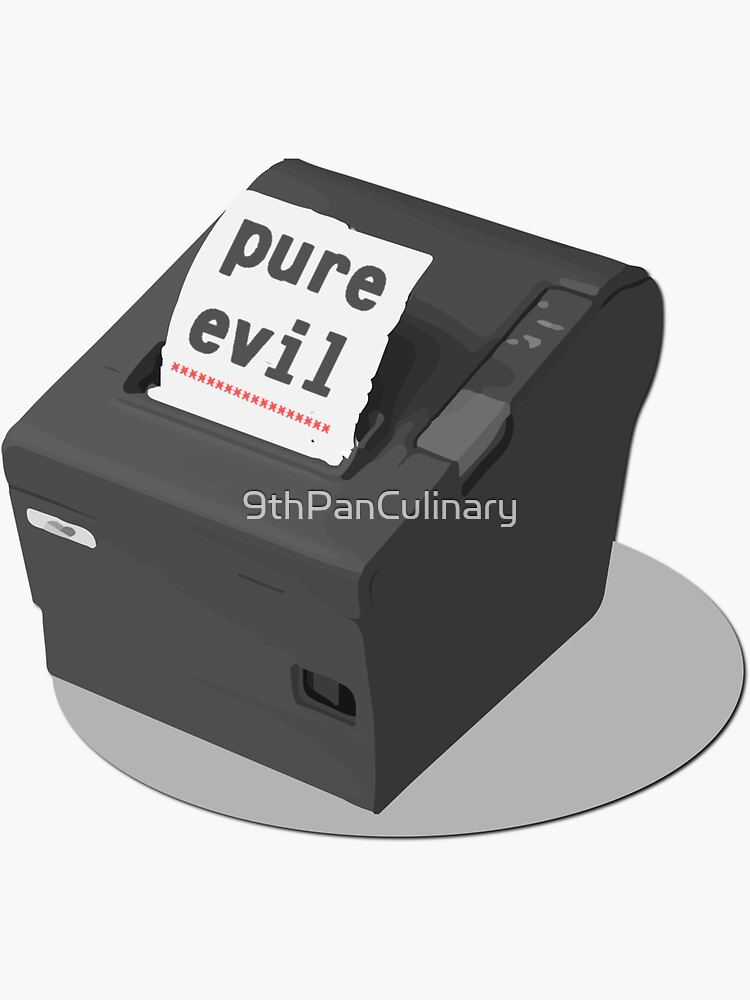 Thumbnail 3 of 3, Sticker, Evil Kitchen Printer! designed and sold by 9thPanCulinary.