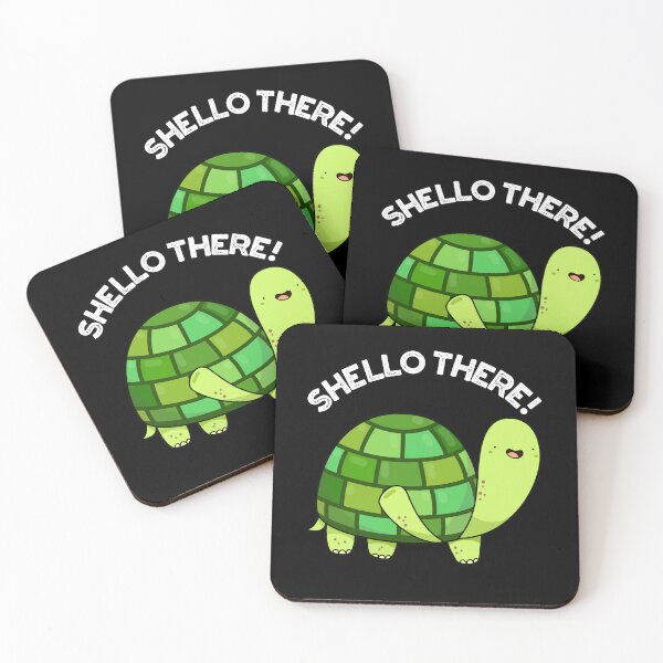 Item preview, Shello There Funny Tortoise Puns (Dark BG) designed and sold by punnybone.