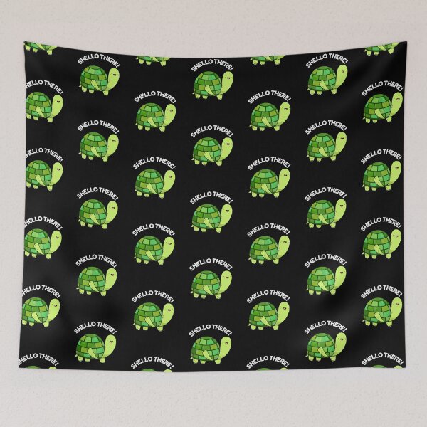 Item preview, Shello There Funny Tortoise Puns (Dark BG) designed and sold by punnybone.